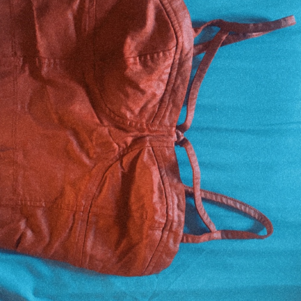 Red Burgundy strapped bustier top.